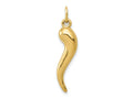FJC Finejewelers 10 kt Yellow Gold 3D Italian Horn Charm 25 x 5 mm