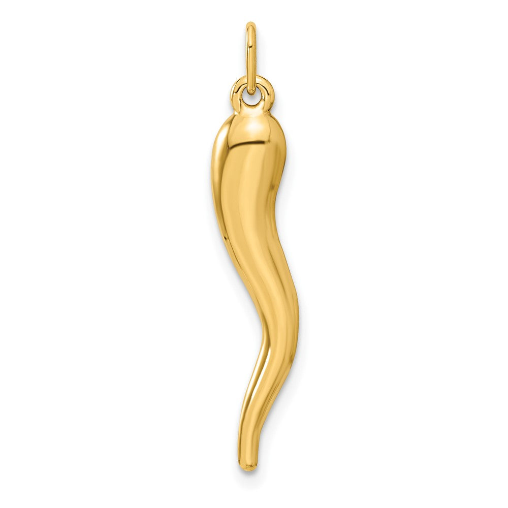 FJC Finejewelers 10 kt Yellow Gold Italian Horn Charm 30 x 5 mm