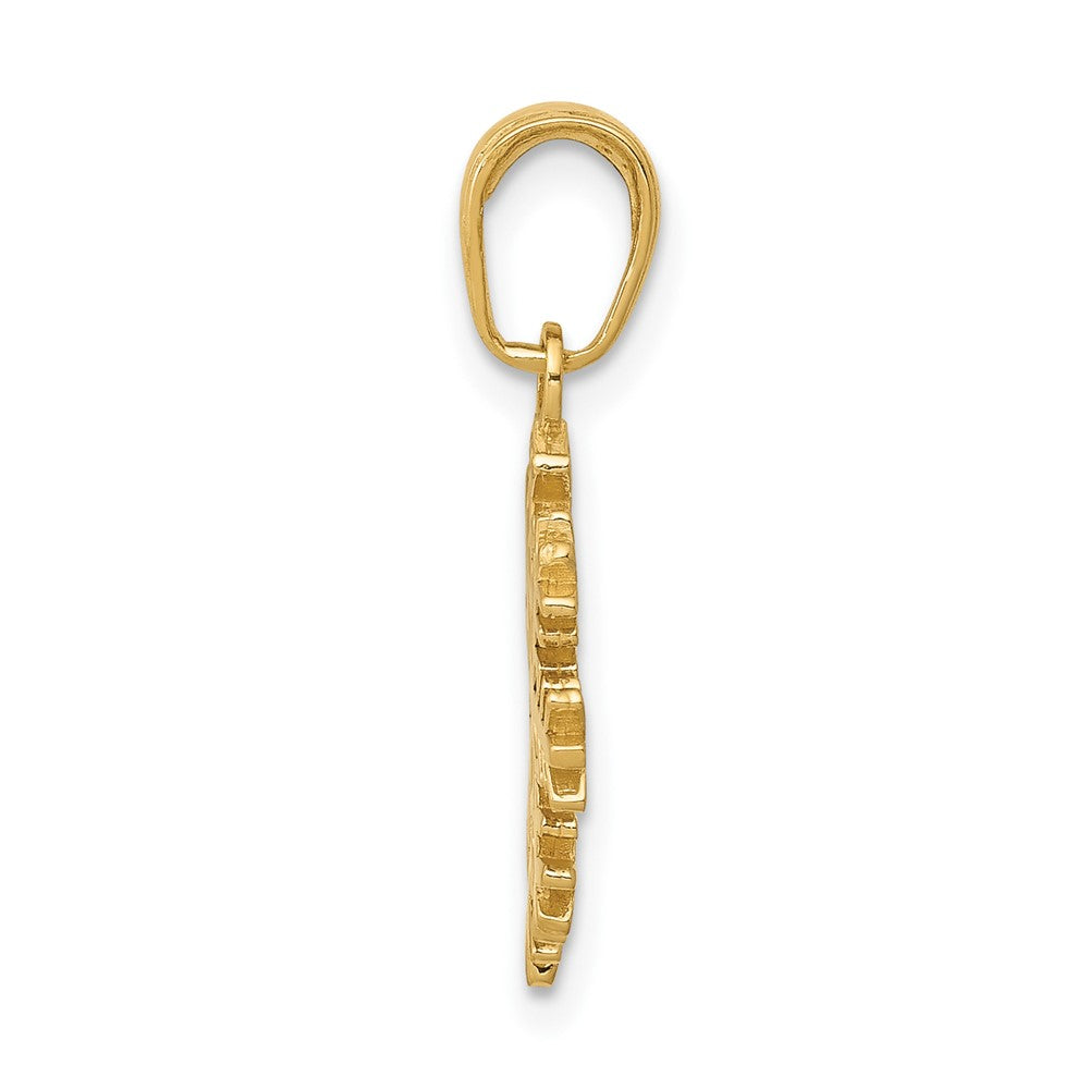 FJC Finejewelers 10 kt Yellow Gold Snowflake Charm 20 x 14 mm