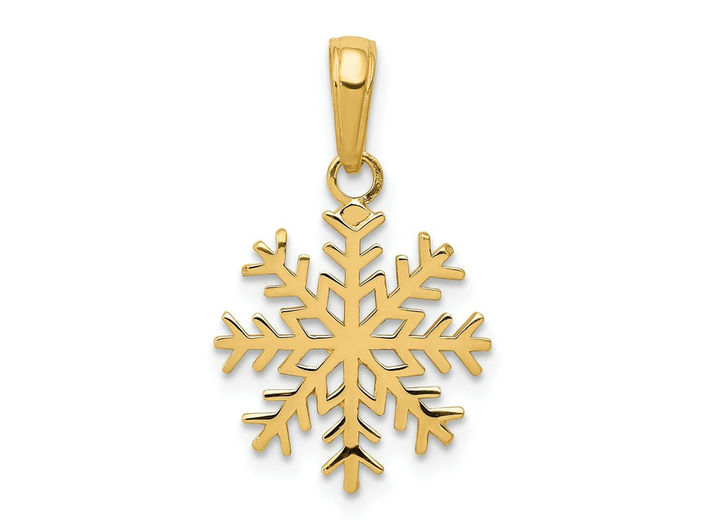 FJC Finejewelers 10 kt Yellow Gold Snowflake Charm 20 x 14 mm