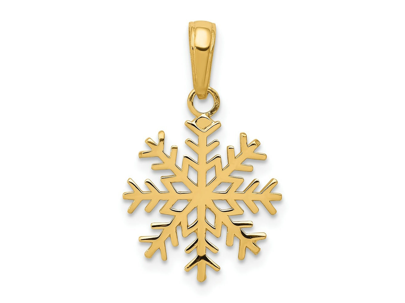 FJC Finejewelers 10 kt Yellow Gold Snowflake Charm 20 x 14 mm