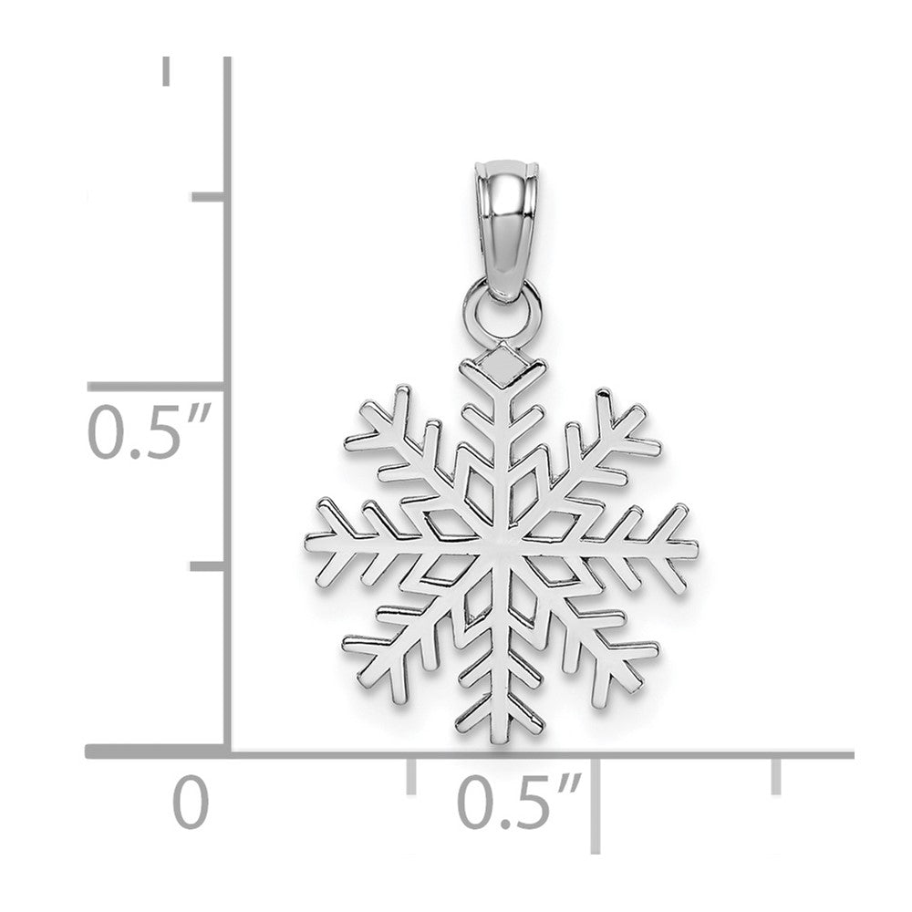FJC Finejewelers 10 kt White Gold Themed Snowflake Charm 18 mm x 13.8 mm