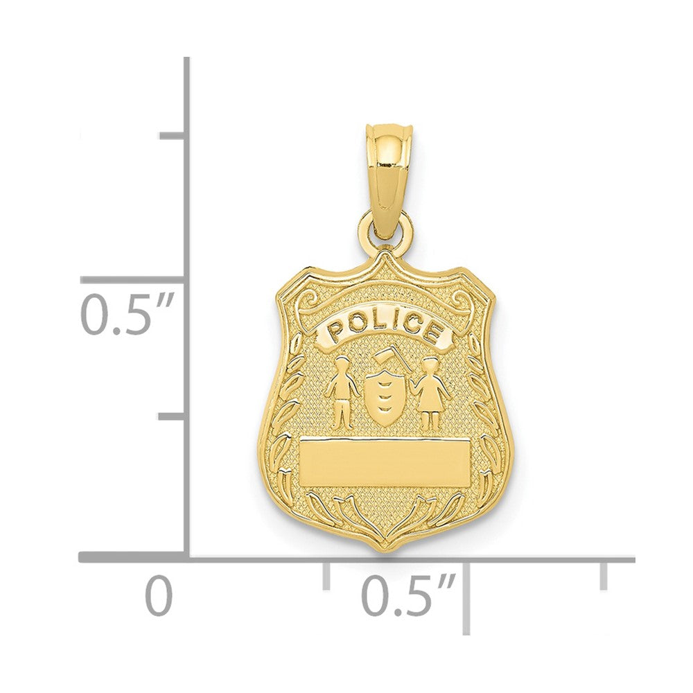 FJC Finejewelers 10 kt Yellow Gold Police Badge Charm 21 x 12 mm