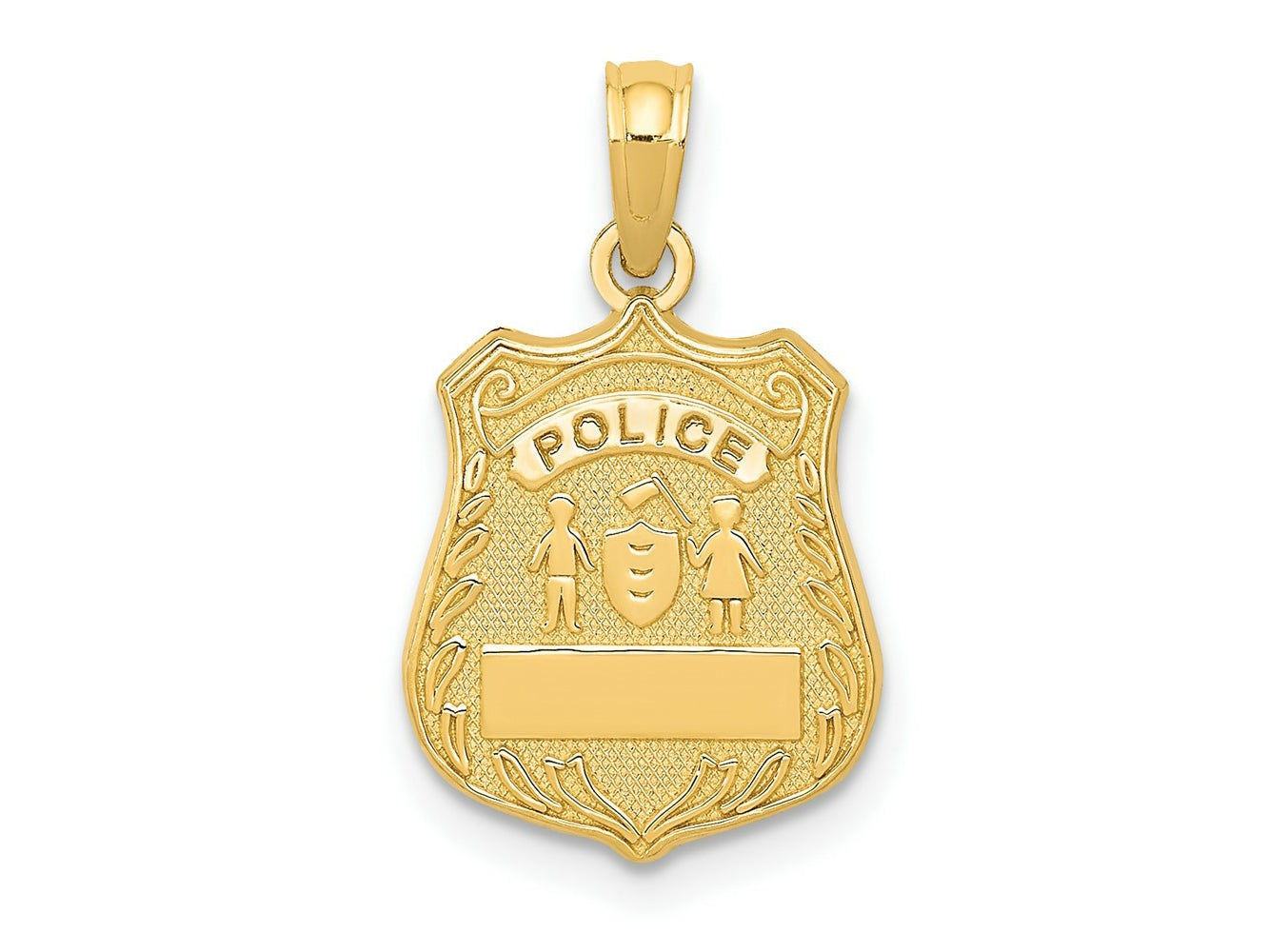 FJC Finejewelers 10 kt Yellow Gold Police Badge Charm 21 x 12 mm