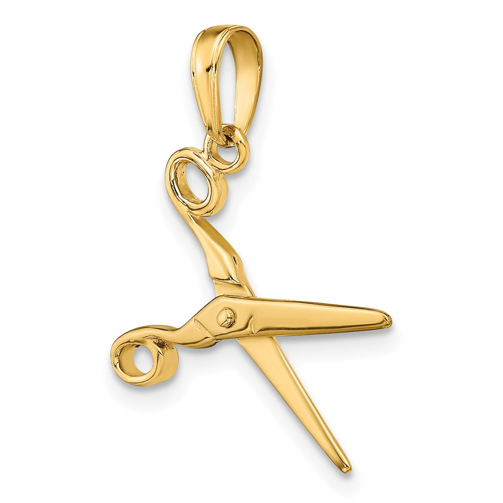 FJC Finejewelers 10 kt Yellow Gold 3-D Moveable Scissors Charm 24 x 12 mm