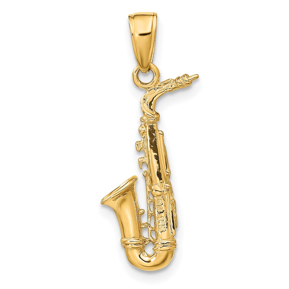 FJC Finejewelers 10 kt Yellow Gold 3-D Saxophone Charm 25 x 12 mm