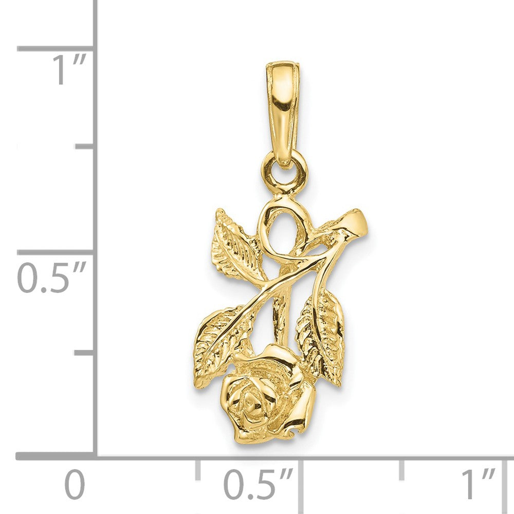 FJC Finejewelers 10 kt Yellow Gold Rose Charm 24 x 10 mm