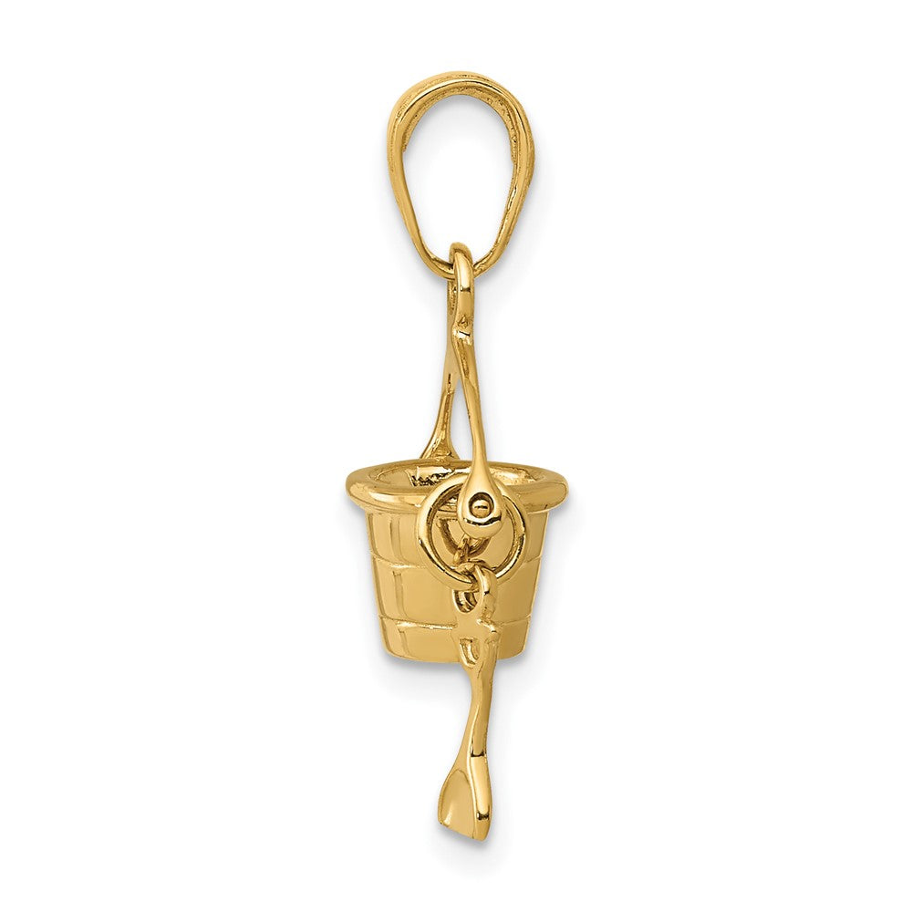 FJC Finejewelers 10 kt Yellow Gold 3-D Beach Bucket with Shovel Charm 21 x 12 mm