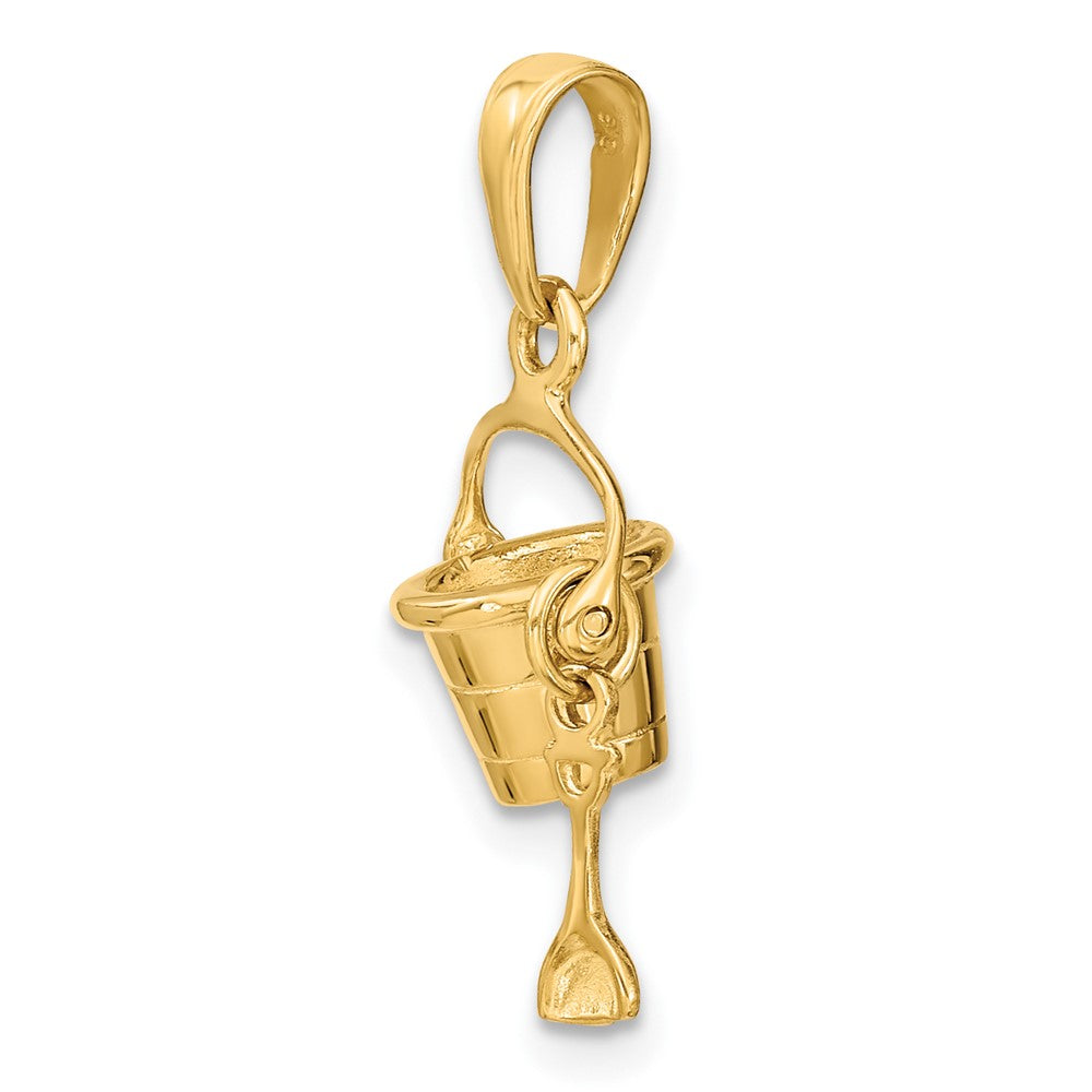 FJC Finejewelers 10 kt Yellow Gold 3-D Beach Bucket with Shovel Charm 21 x 12 mm
