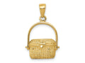 FJC Finejewelers 10 kt Yellow Gold Large Nantucket Basket Charm 25 x 15 mm