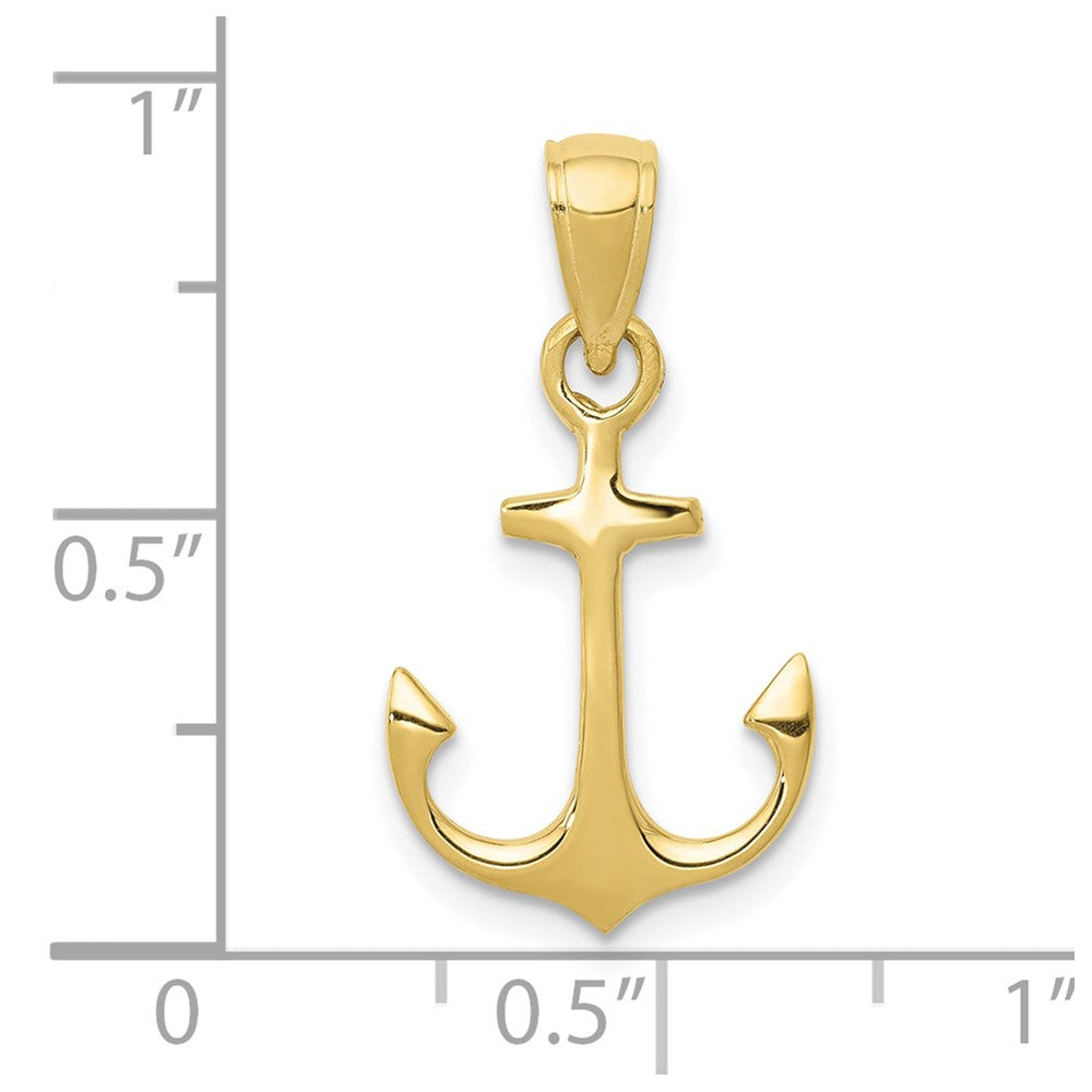 FJC Finejewelers 10 kt Yellow Gold Anchor Charm 24 x 13 mm