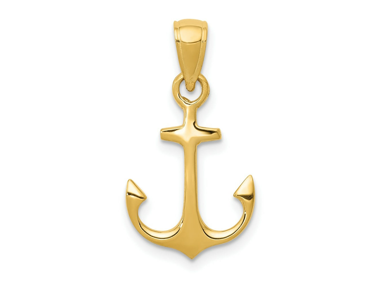FJC Finejewelers 10 kt Yellow Gold Anchor Charm 24 x 13 mm
