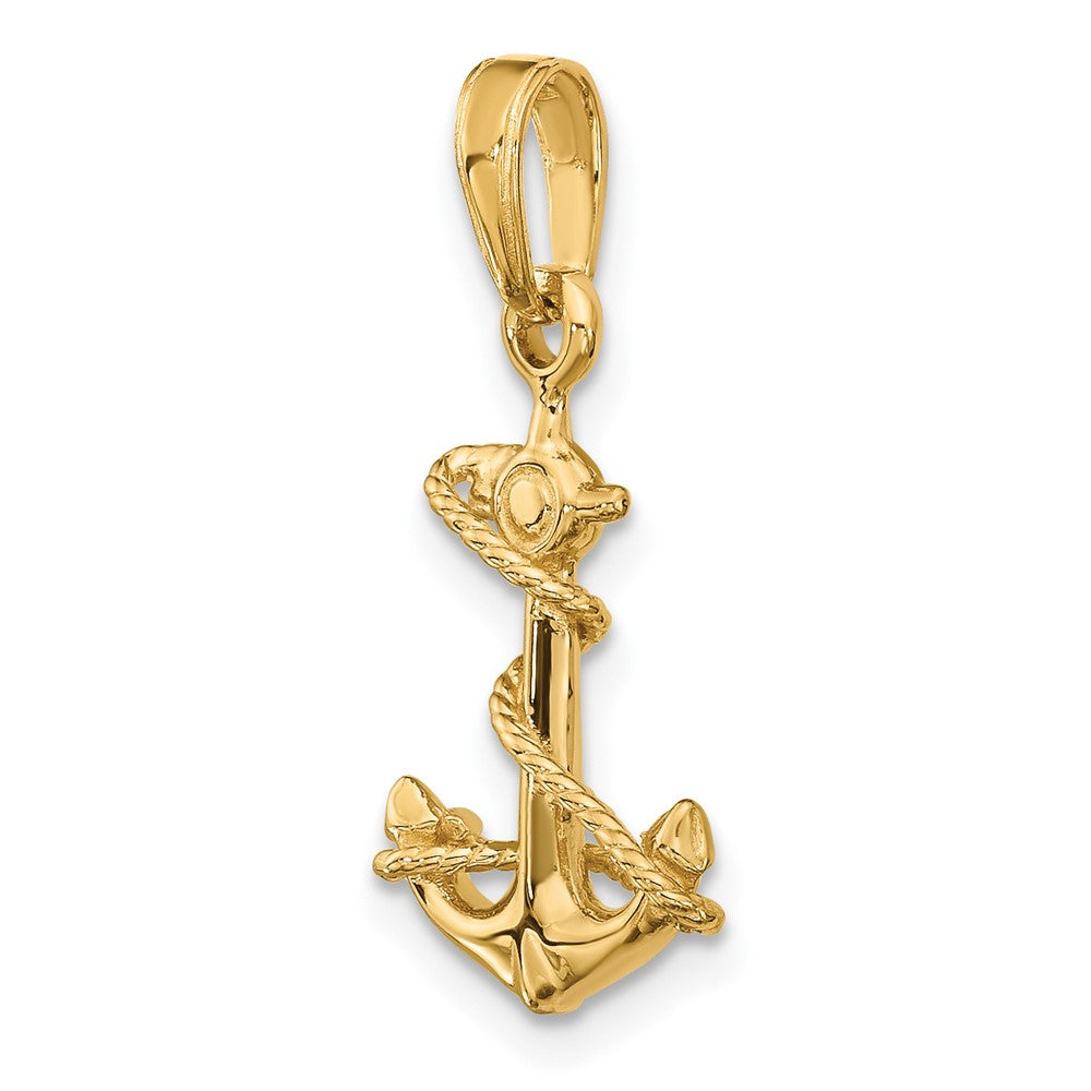 FJC Finejewelers 10 kt Yellow Gold 3-D Anchor with Rope Charm 22 x 11 mm