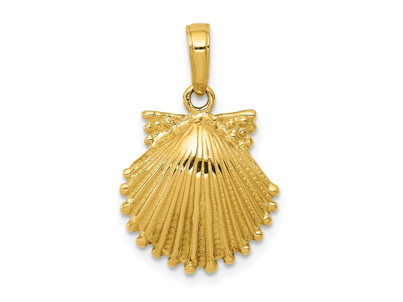 FJC Finejewelers 10 kt Yellow Gold Scallop Shell Charm 22 x 15 mm