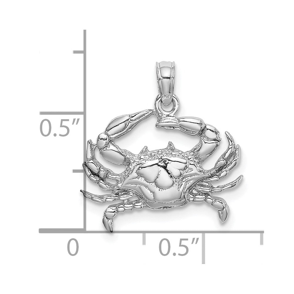 FJC Finejewelers 10 kt White Gold Themed 2-D Blue Crab Charm 15 mm x 18.1 mm