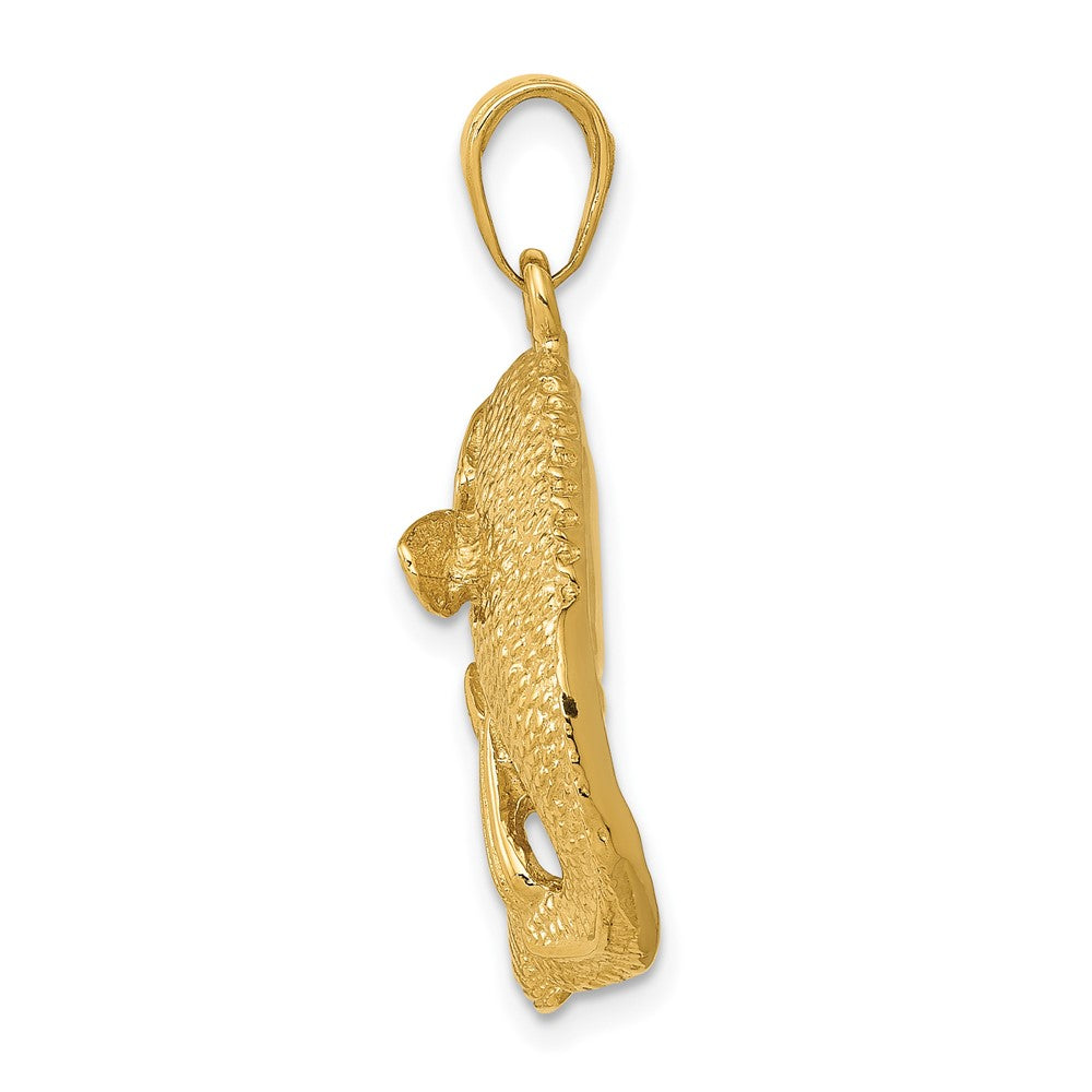 FJC Finejewelers 10 kt Yellow Gold Bass Fish Jumping Charm 30 x 27 mm