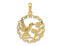 FJC Finejewelers 10 kt Yellow Gold Hummingbird in Round Frame Charm 27 x 20 mm