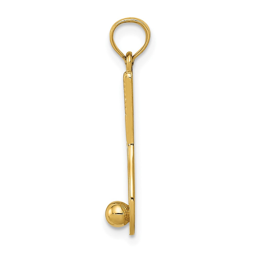 FJC Finejewelers 10 kt Yellow Gold Tennis Racquet and Ball Charm 25 x 7 mm