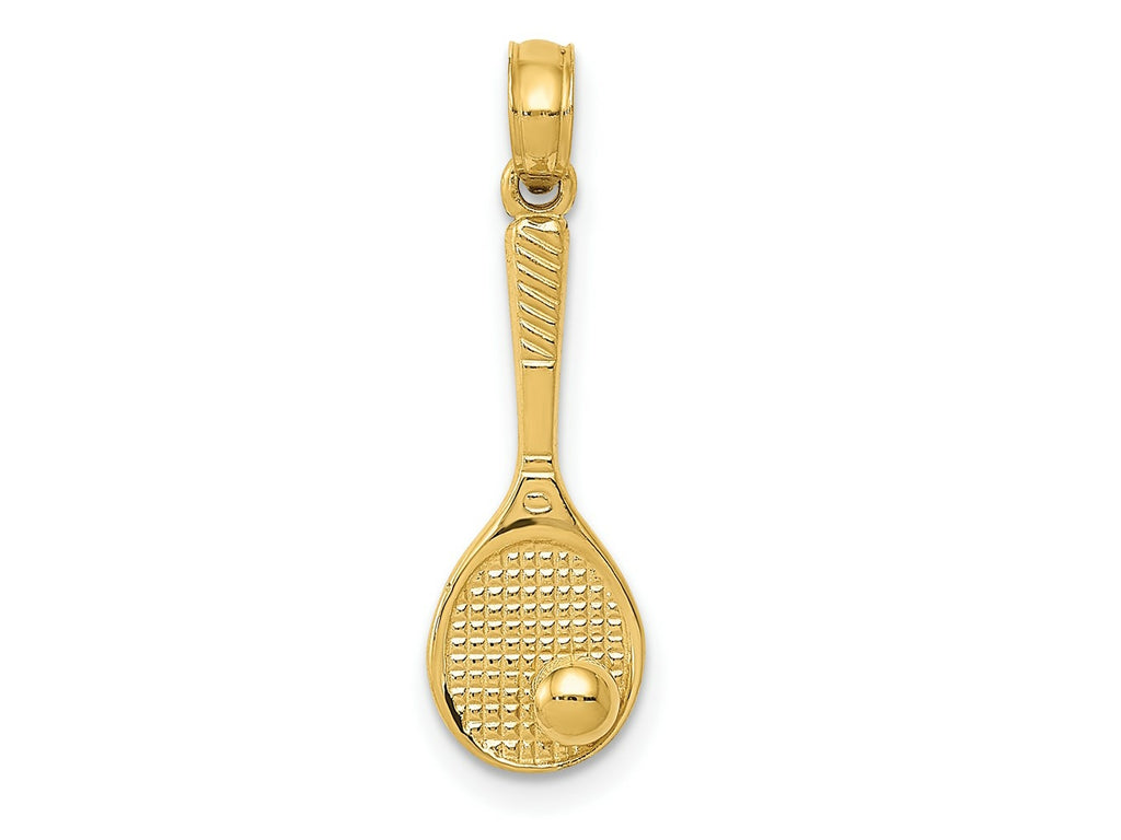 FJC Finejewelers 10 kt Yellow Gold Tennis Racquet and Ball Charm 25 x 7 mm