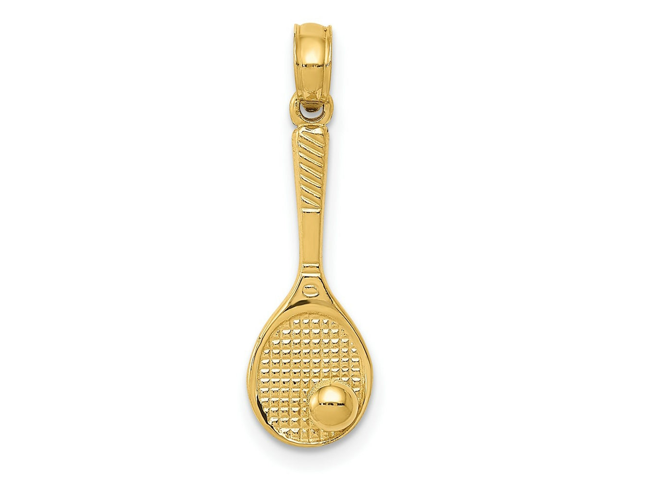 FJC Finejewelers 10 kt Yellow Gold Tennis Racquet and Ball Charm 25 x 7 mm