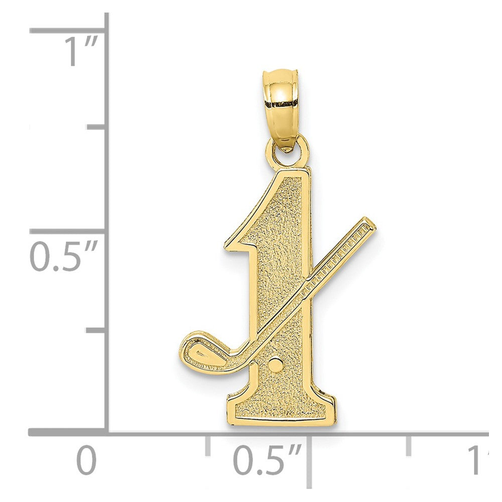 FJC Finejewelers 10 kt Yellow Gold Golf Club and Ball on #1 Charm 16 x 11 mm