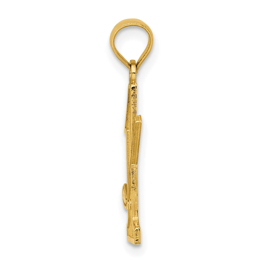 FJC Finejewelers 10 kt Yellow Gold Golf Club and Ball on #1 Charm 16 x 11 mm