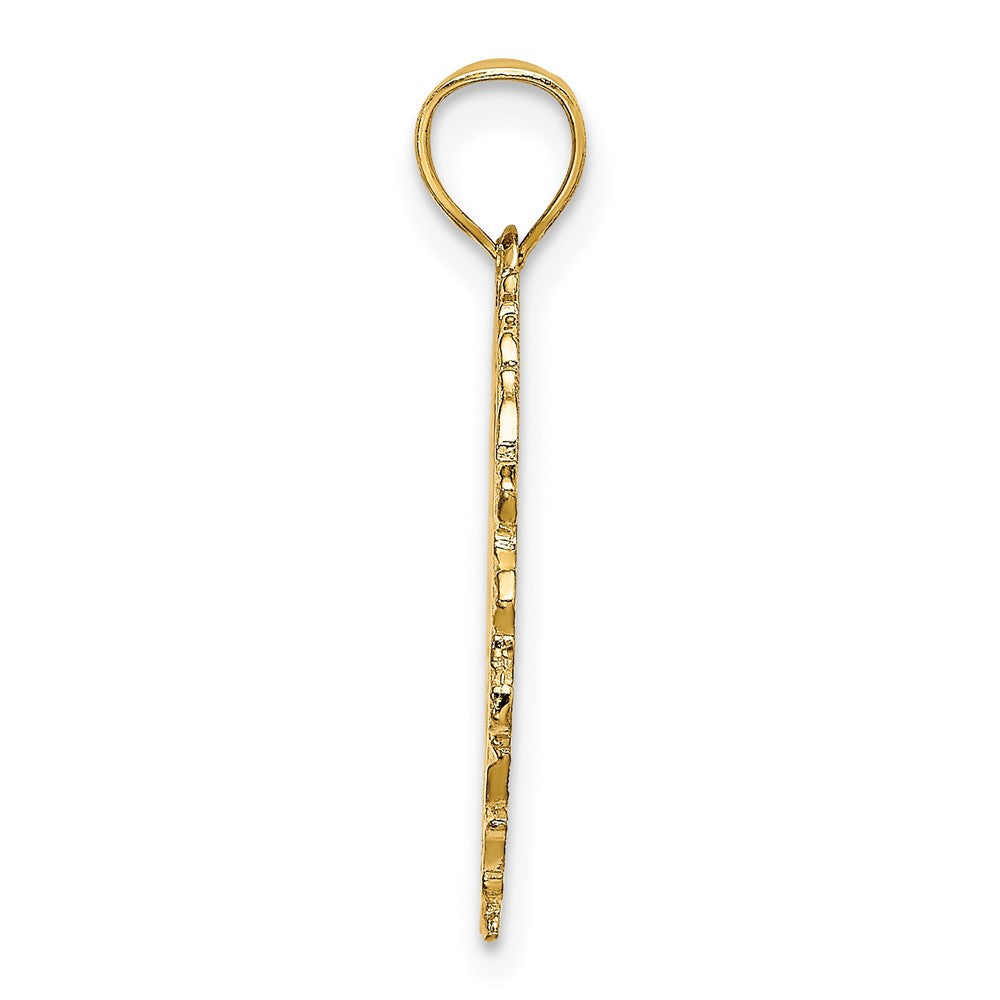 FJC Finejewelers 10 kt Yellow Gold Dart Board and Darts in Leaf Design Charm 18 x 17 mm