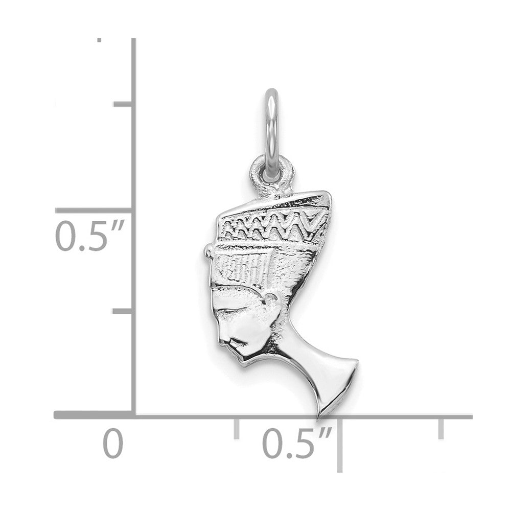FJC Finejewelers 10 kt White Gold Themed Solid Bust of Nefertiti Charm 20 mm x 9 mm