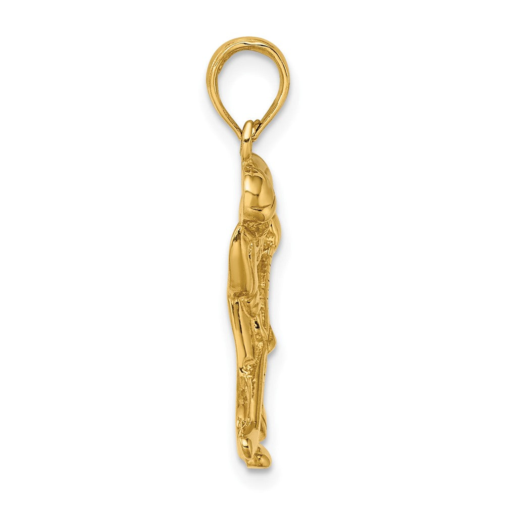 FJC Finejewelers 10 kt Yellow Gold Hockey Player with Stick and Puck Charm 18 x 15 mm