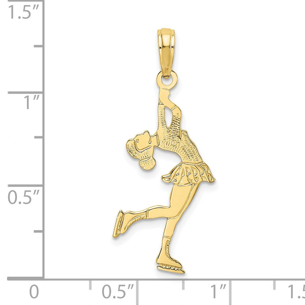 FJC Finejewelers 10 kt Yellow Gold Ice Skater Turning Charm 23 x 11 mm