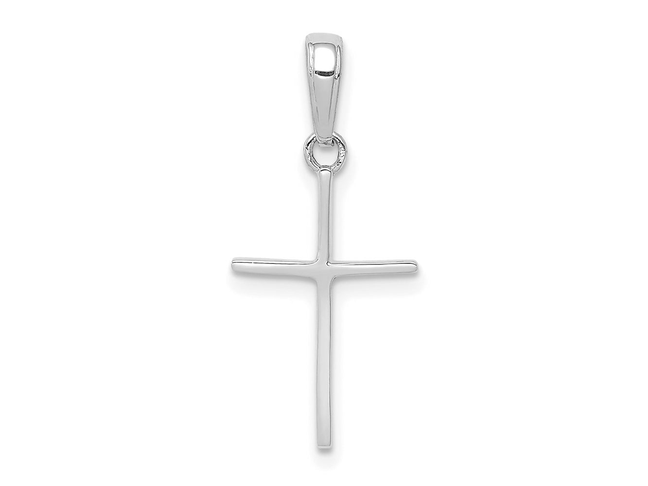 FJC Finejewelers 10 kt White Gold Polished Cross Charm
