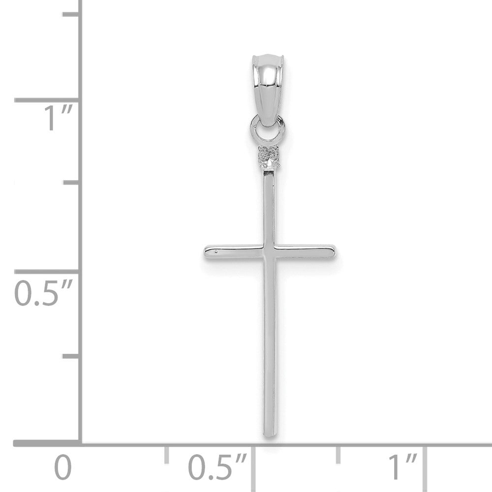 FJC Finejewelers 10 kt White Gold Themed Polished Cross Charm