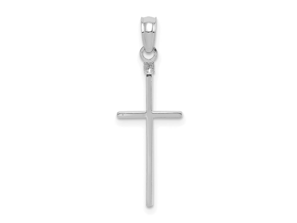 FJC Finejewelers 10 kt White Gold Themed Polished Cross Charm