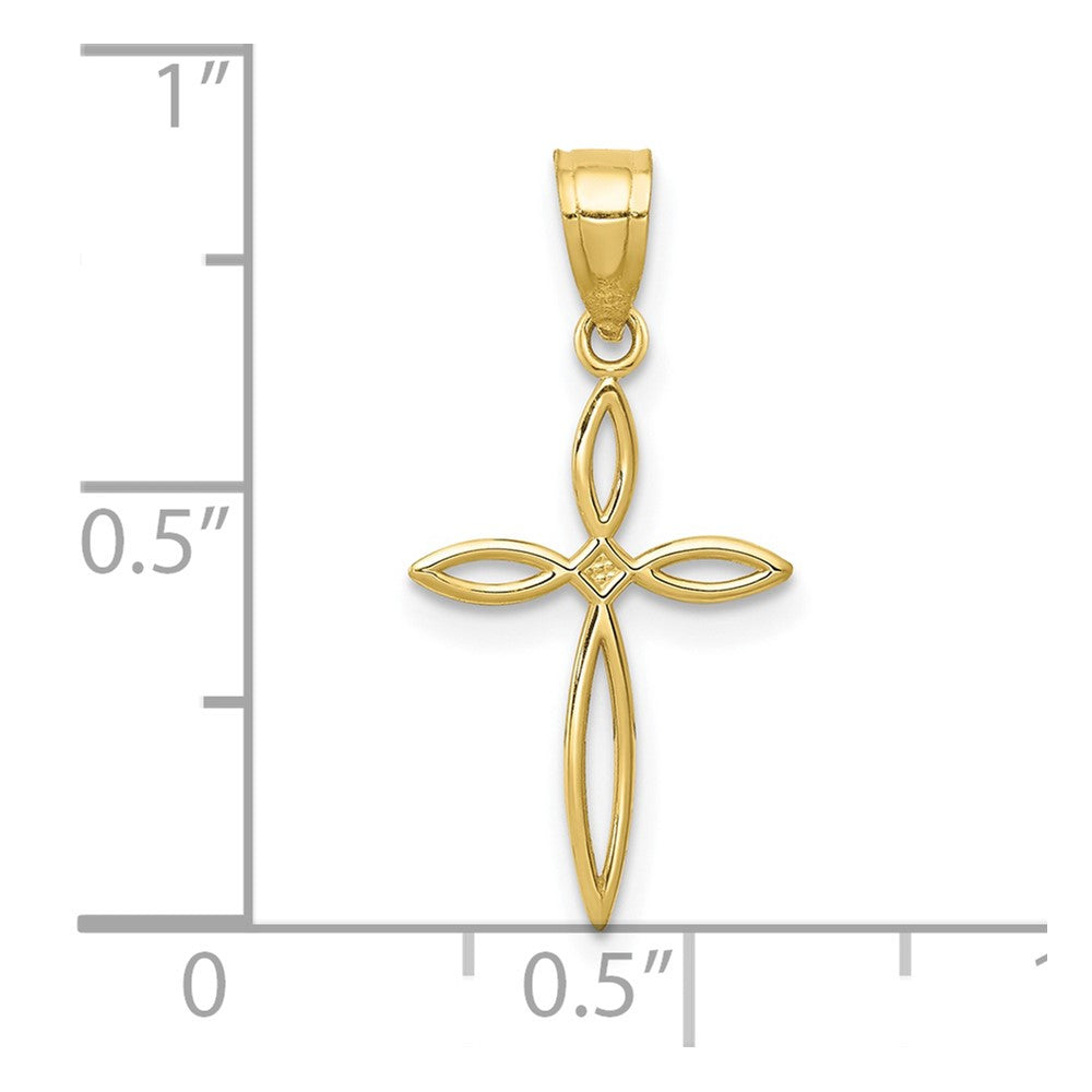 FJC Finejewelers 10 kt Yellow Gold Passion Cross Charm 24 x 10 mm