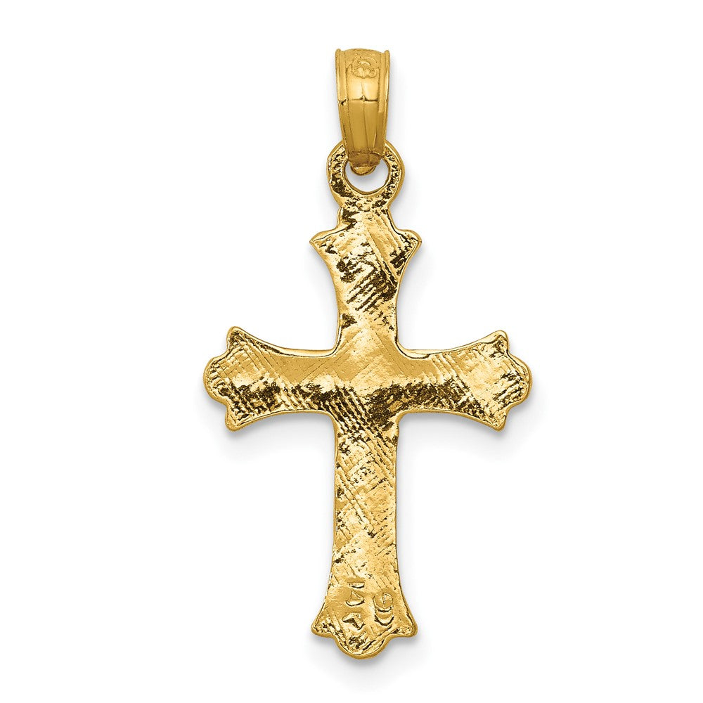 FJC Finejewelers 10 kt Yellow Gold Budded Cross Charm 26 x 13 mm