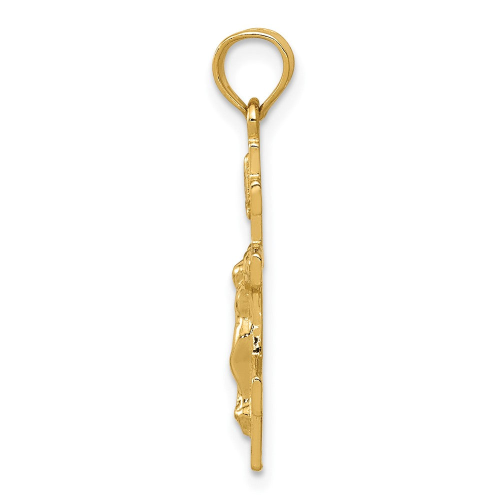 FJC Finejewelers 10 kt Yellow Gold Eastern Orthodox Crucifix Charm 25 x 11 mm