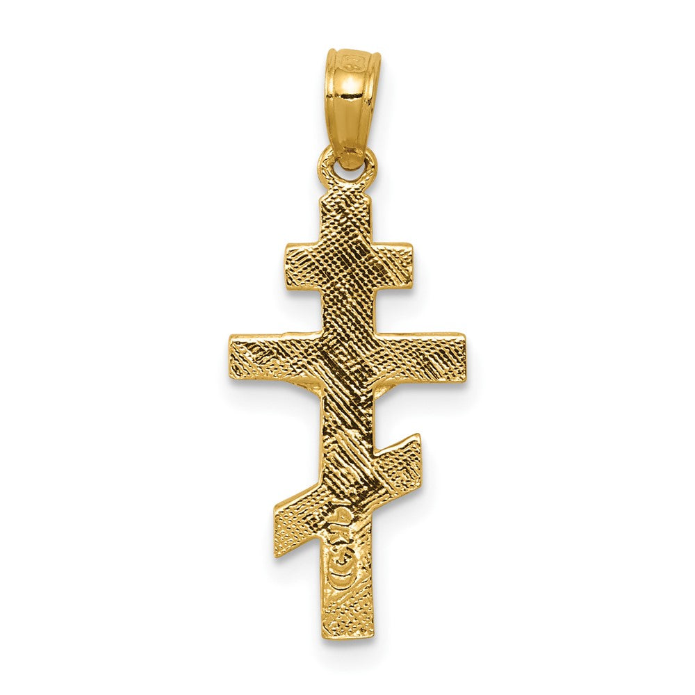 FJC Finejewelers 10 kt Yellow Gold Eastern Orthodox Crucifix Charm 25 x 11 mm