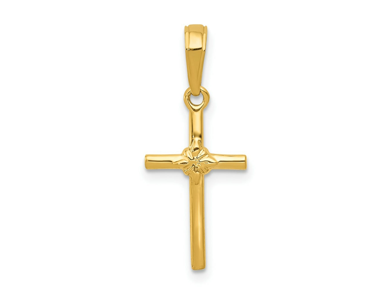 FJC Finejewelers 10 kt Yellow Gold Polished Cross Charm 22 x 11 mm