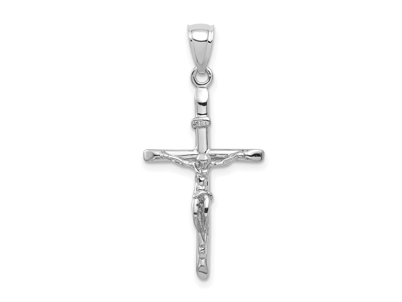 FJC Finejewelers 10 kt White Gold Themed INRI Crucifix Charm 34 mm x 14.5 mm