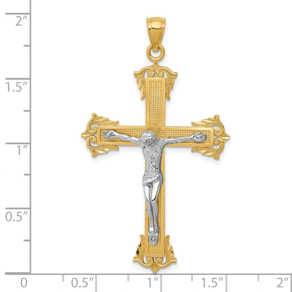 FJC Finejewelers 10 kt Two Tone Gold Two-tone Crucifix Charm 50 x 28 mm