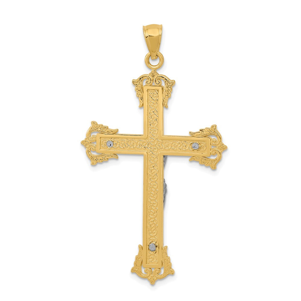 FJC Finejewelers 10 kt Two Tone Gold Two-tone Crucifix Charm 50 x 28 mm