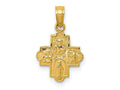 FJC Finejewelers 10 kt Yellow Gold Miniature Four Way Medal Charm 19 x 11 mm