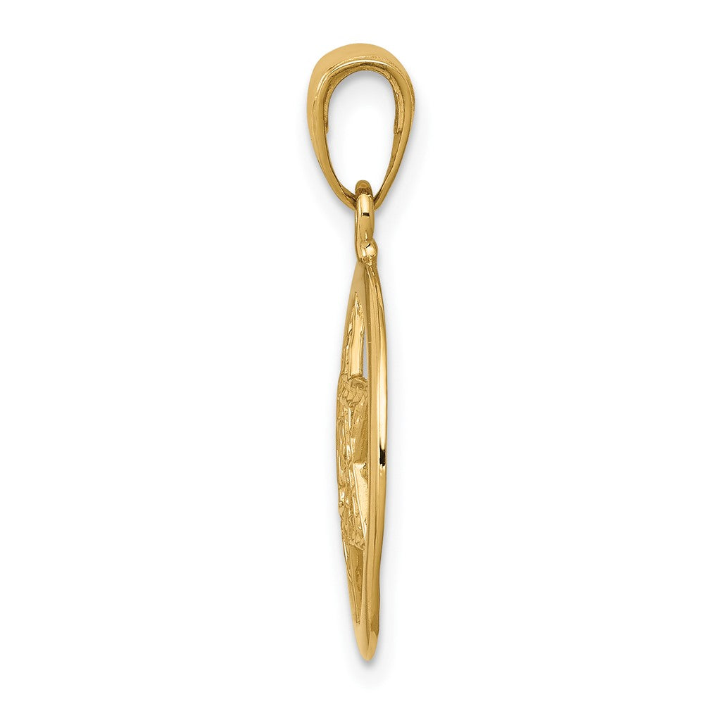 FJC Finejewelers 10 kt Yellow Gold Jewish Chi in Star of David Charm 25 x 17 mm