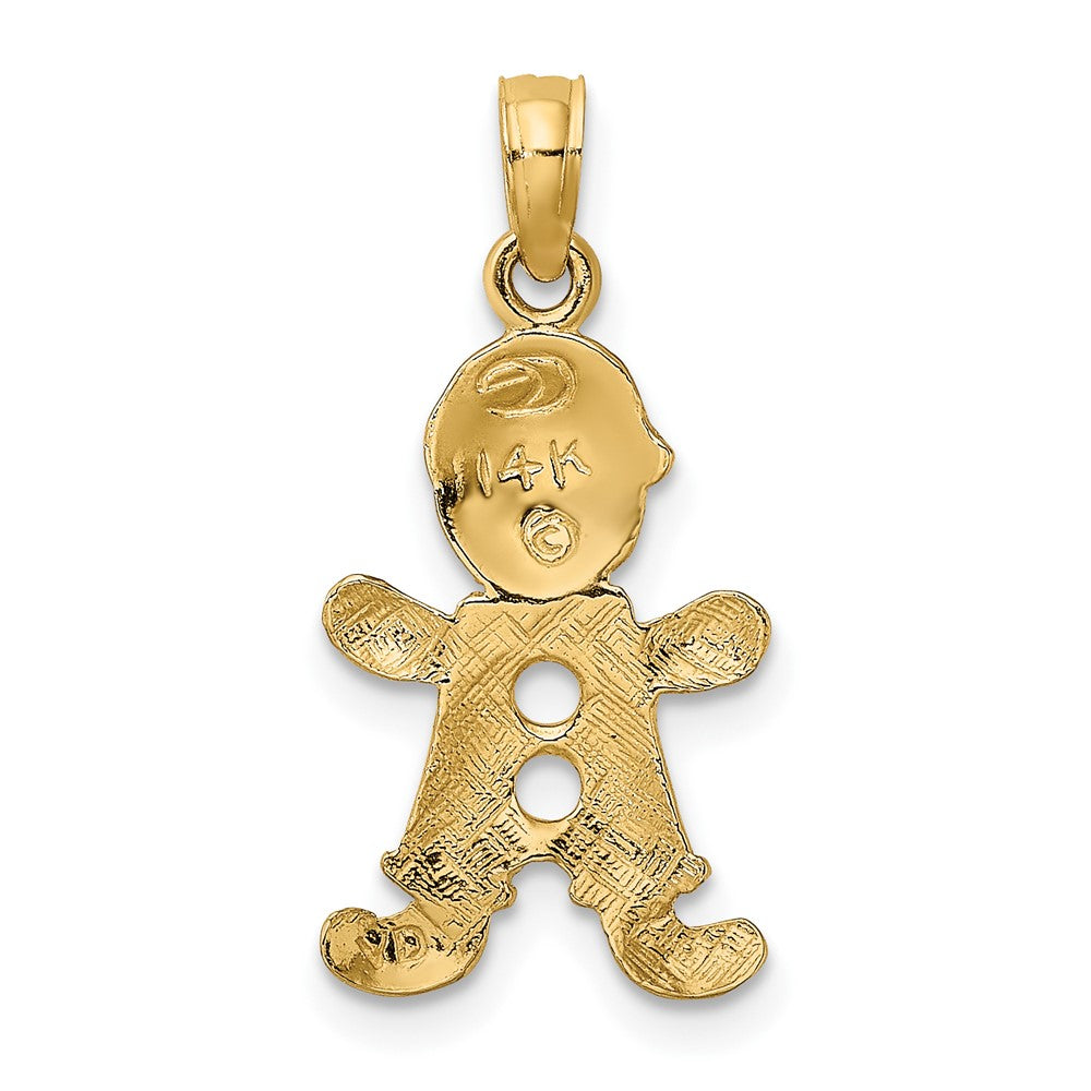 FJC Finejewelers 10 kt Yellow Gold Playful Boy with Cut Out Buttons Charm 20 x 11 mm
