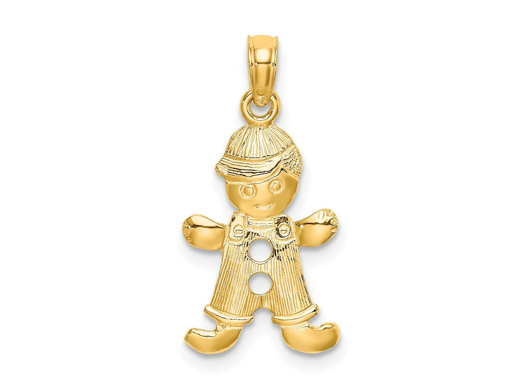 FJC Finejewelers 10 kt Yellow Gold Playful Boy with Cut Out Buttons Charm 20 x 11 mm