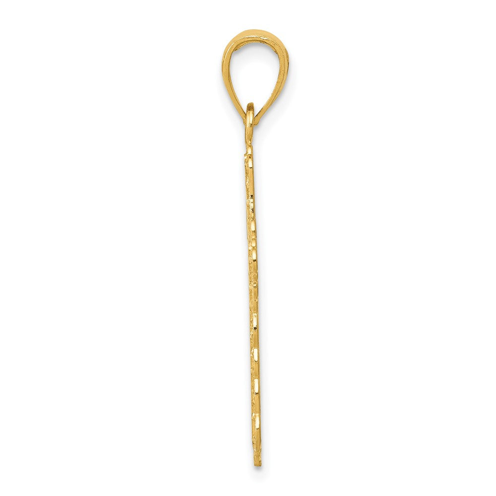 FJC Finejewelers 10 kt Yellow Gold Lace Trim Cross Charm 30 x 17 mm