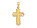 FJC Finejewelers 10 kt Yellow Gold Lace Trim Cross Charm 30 x 17 mm