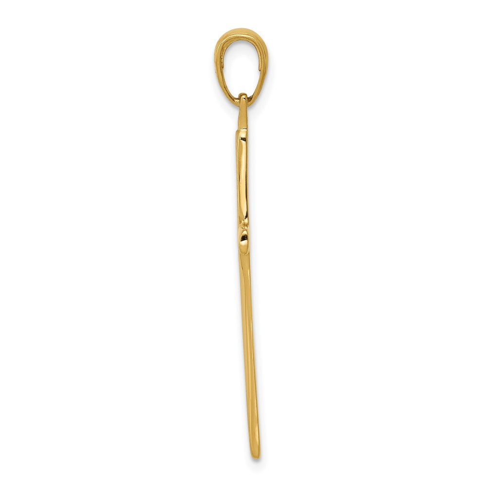 FJC Finejewelers 10 kt Yellow Gold Polished Finish Accent Stick Cross Charm 35 x 13 mm