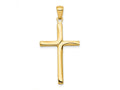 FJC Finejewelers 10 kt Yellow Gold Polished Finish Accent Stick Cross Charm 35 x 13 mm