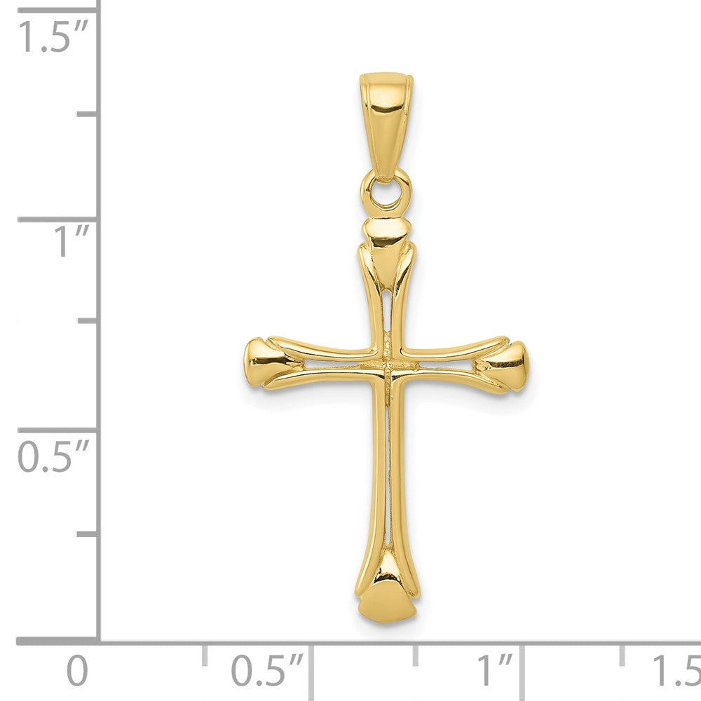 FJC Finejewelers 10 kt Yellow Gold Cross with Triangle Tips Charm 33 x 17 mm